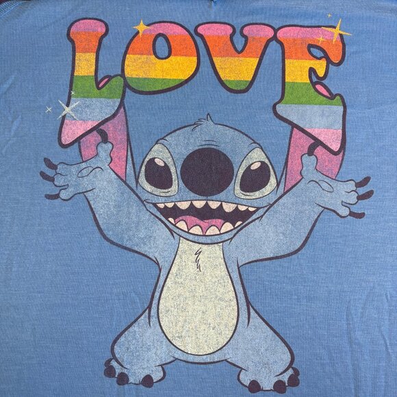 Disney Pride Collection Stitch Graphic Tank Top Women’s L Blue Soft Lounge - Picture 2 of 6